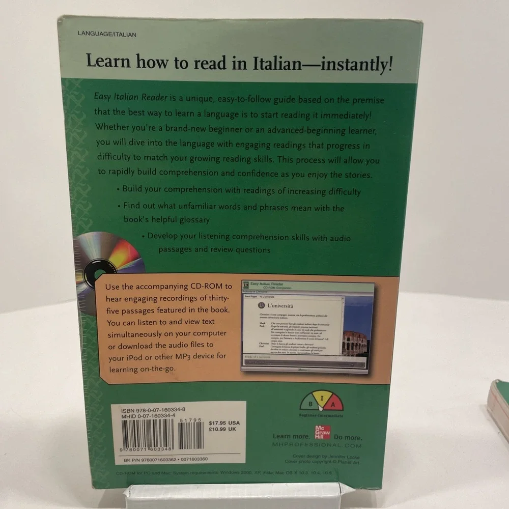 Lot of 2 Italian Language books (cd rom missing)